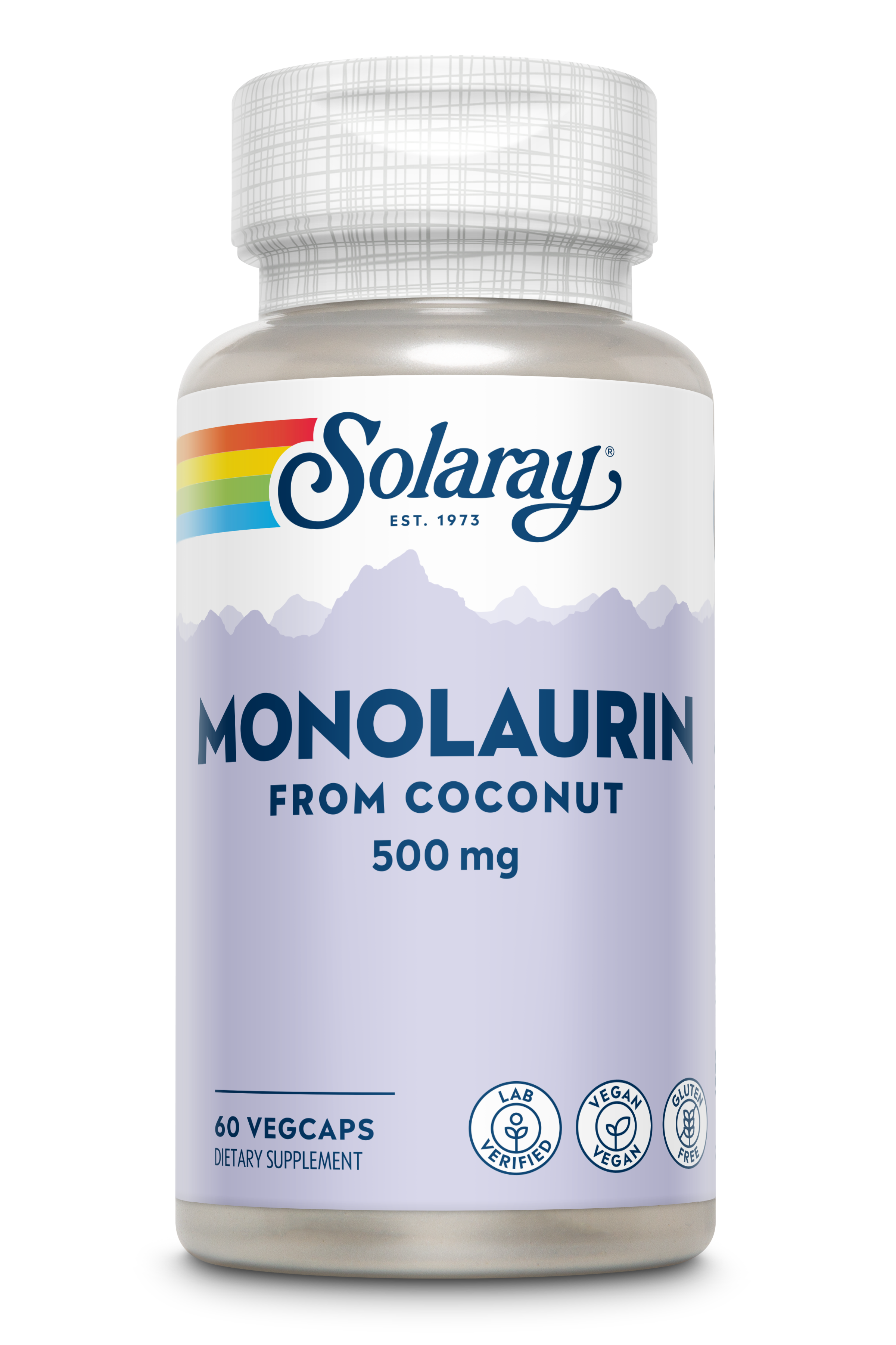 Монолаурін, Monolaurin, Solaray, 500 мг, 60 капсул