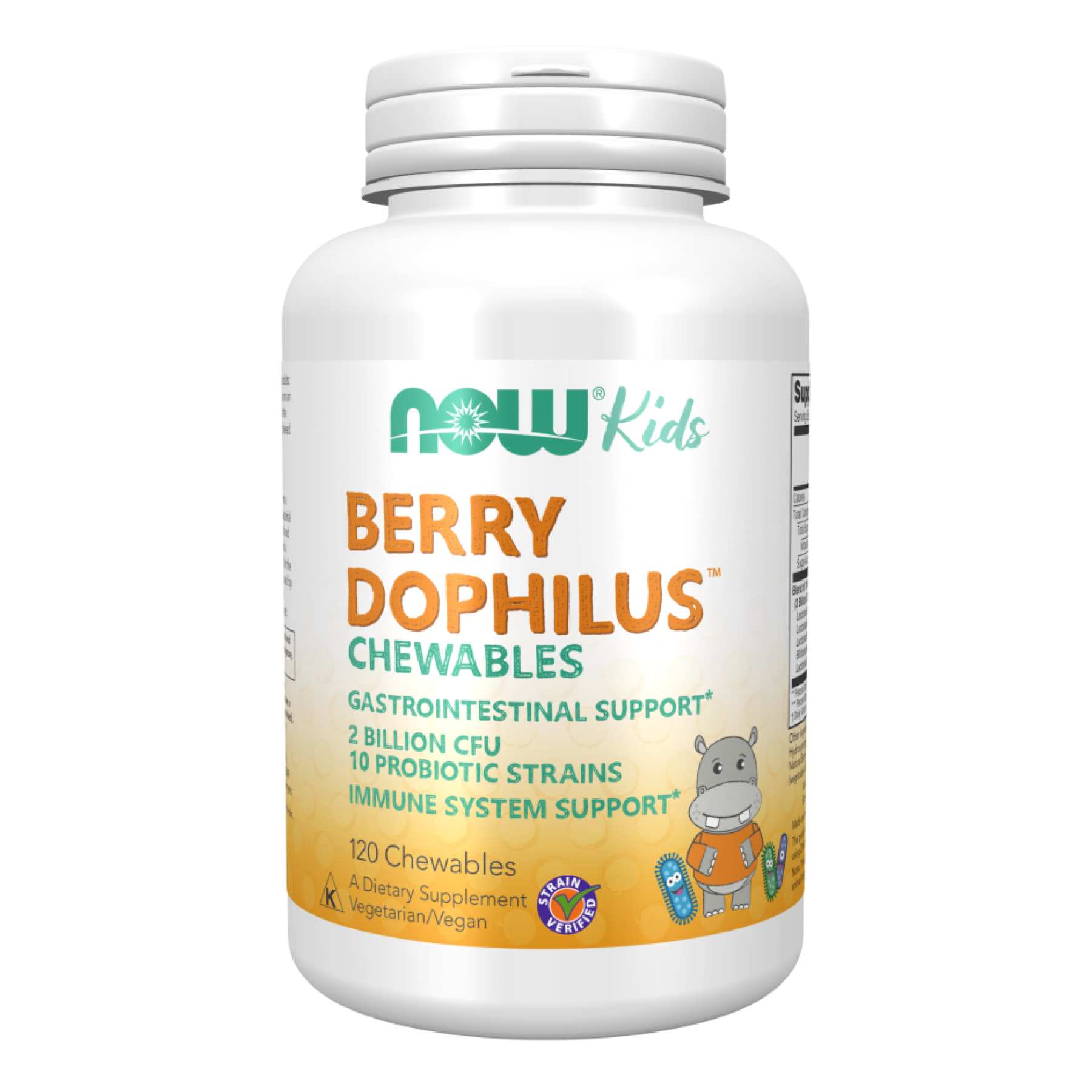 Пробіотики для дітей, Now Foods BerryDophilus Kids, 2 млрд КУО, 120 жувальних таблеток (Ягоди)