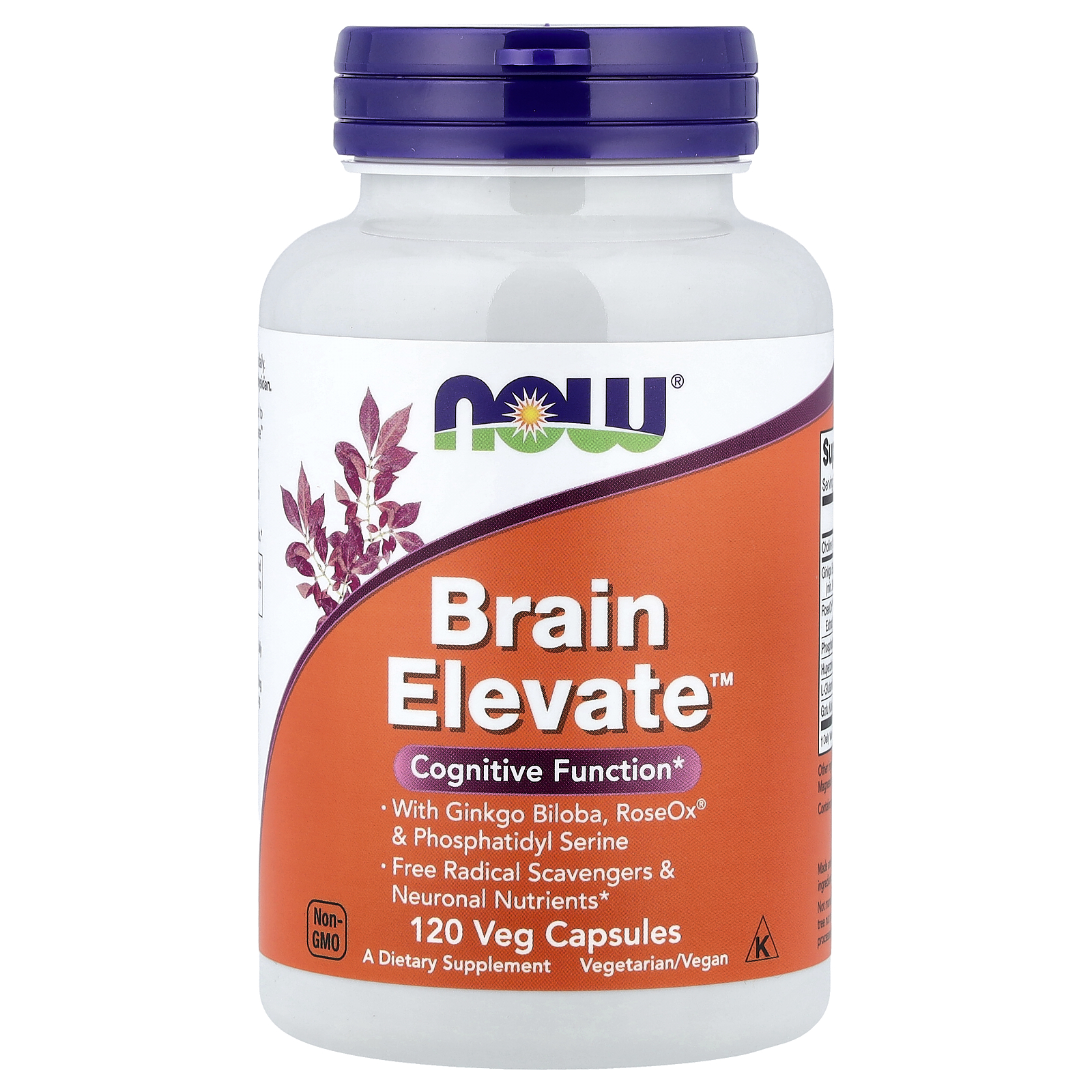 Комплекс для підтримки мозку, Now Foods Brain Elevate, 120 вегетаріанських капсул