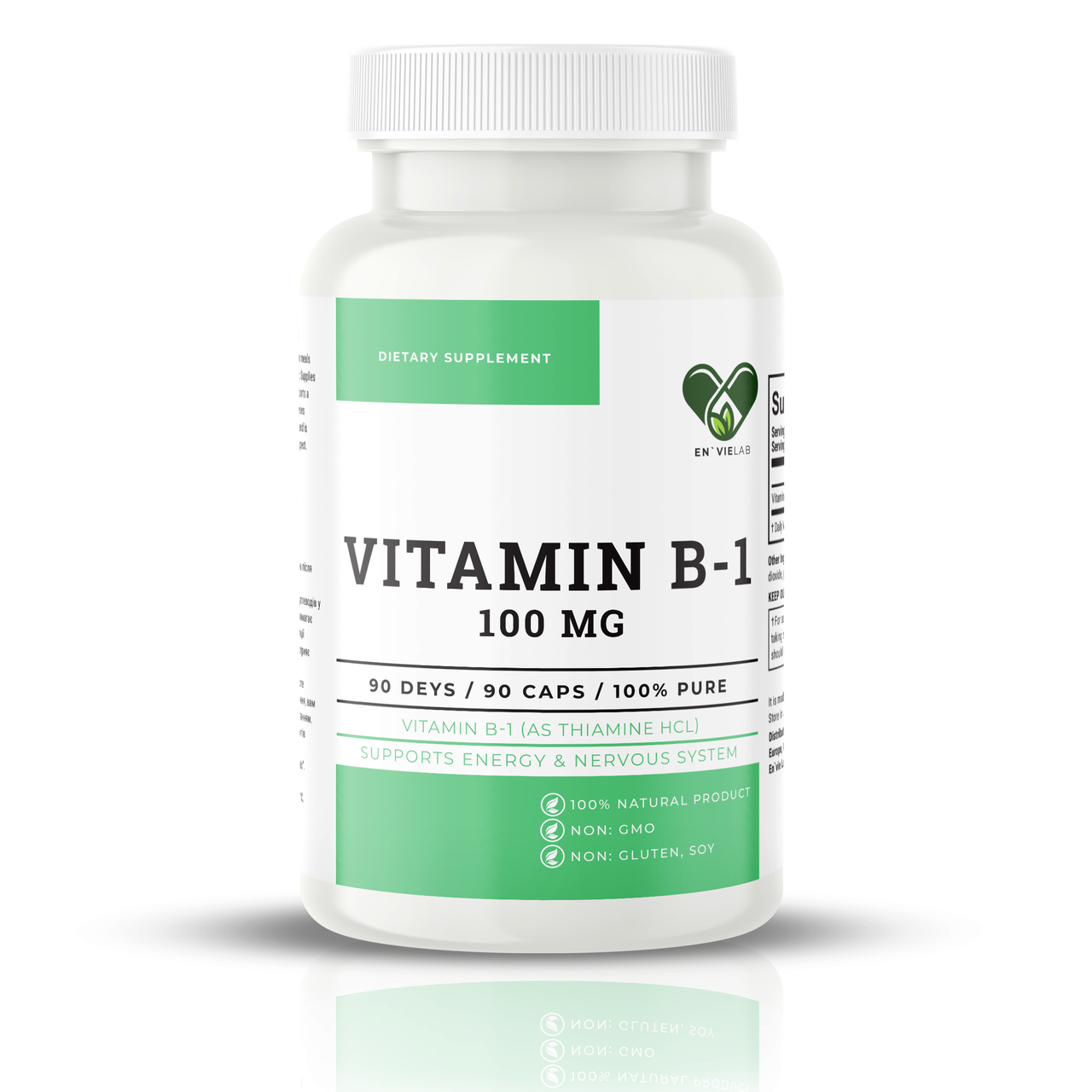 Вітамін B1 тіамін, EN`VIE LAB, 100 мг, 90 капсул