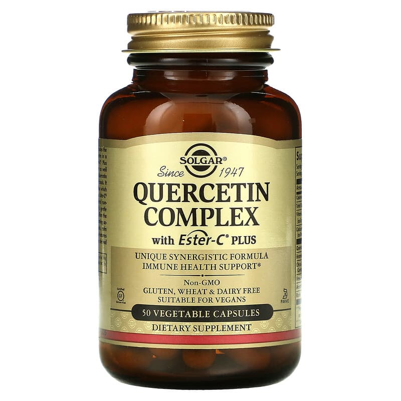 Кверцетин комплекс з естер-С, Solgar Quercetin Complex with Ester-C Plus, 50 вегетаріанських капсул