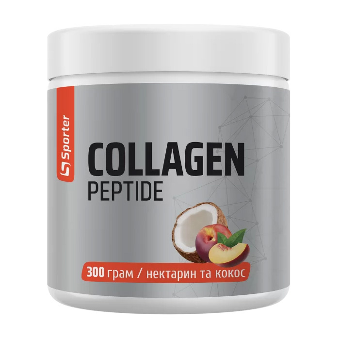 Пептиди колагену, Sporter Collagen Peptide, 300 г (Нектарин, Кокос)