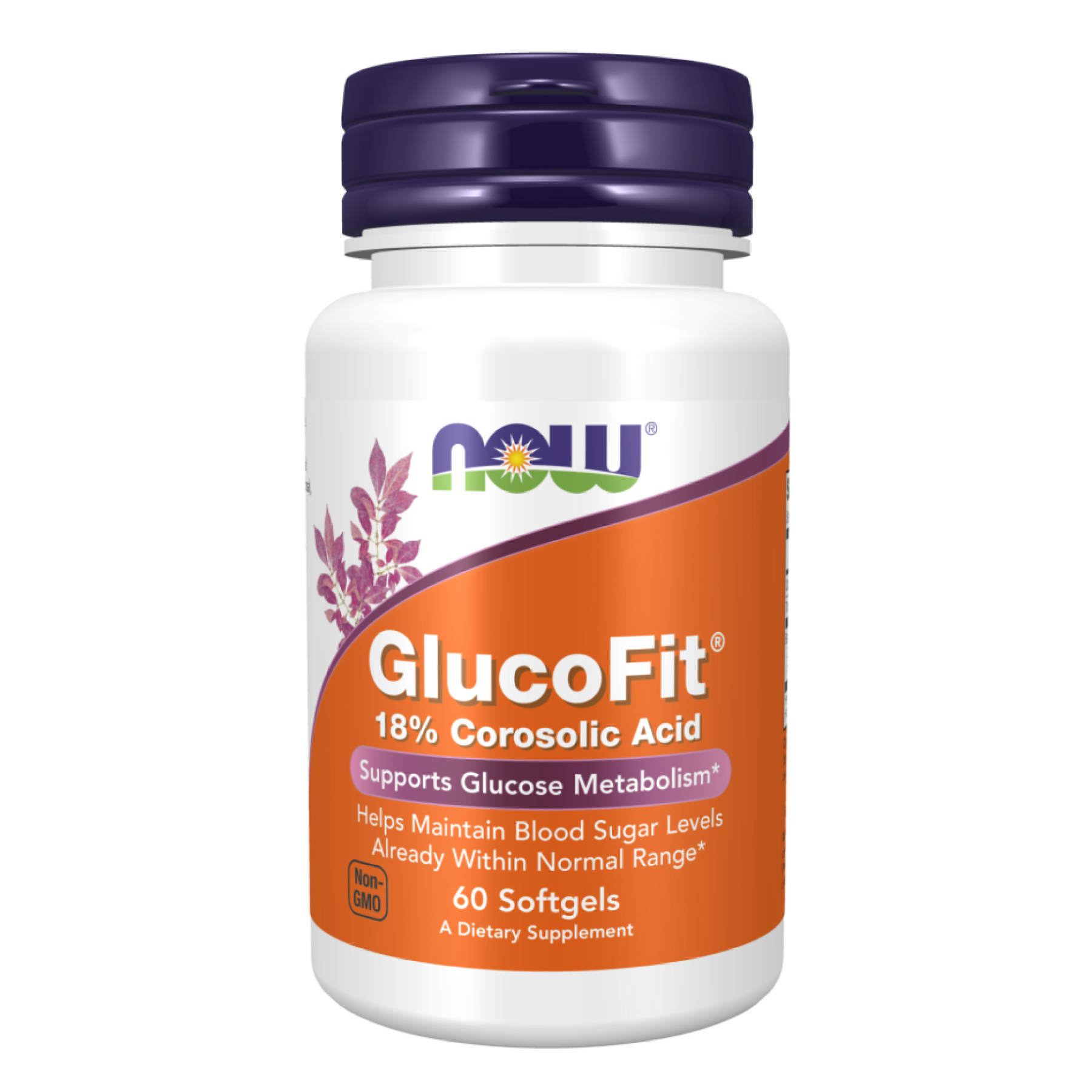Коросолова кислота для контролю цукру, Now Foods GlucoFit, 60 м'яких капсул