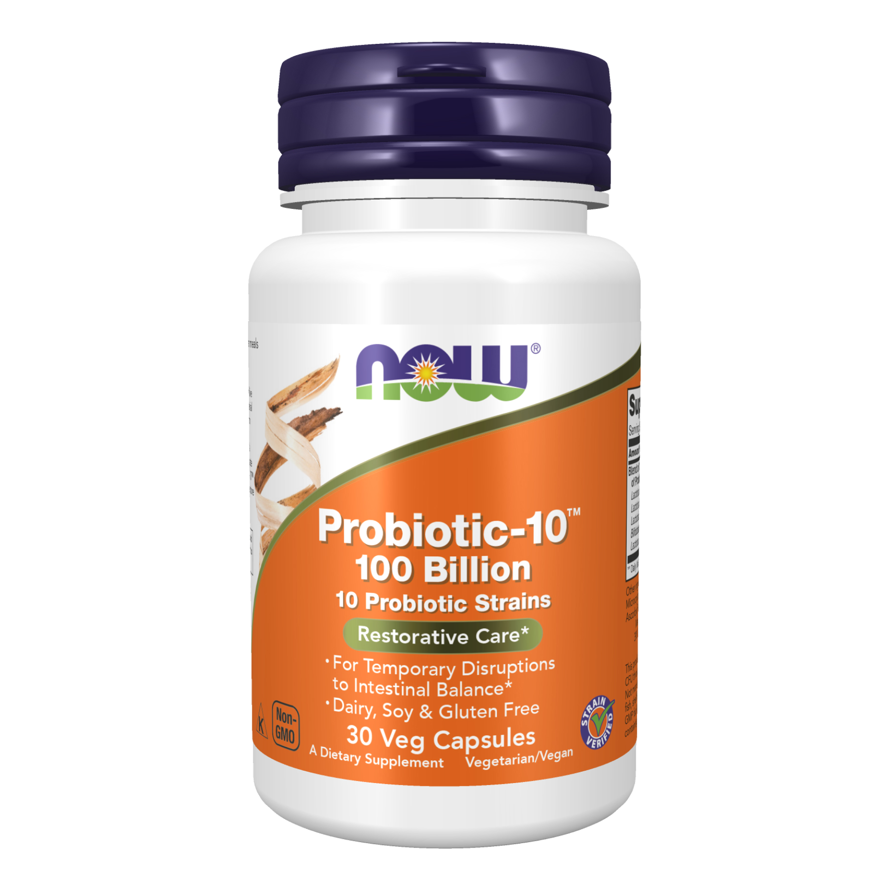 Пробіотичний комплекс, Now Foods Probiotic-10 100 Billion, 30 вегетаріанських капсул