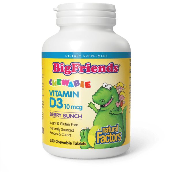 Вітамін D3 для дітей, Natural Factors Chewable Vitamin D3, 400 МО, 250 таблеток (Ягоди)