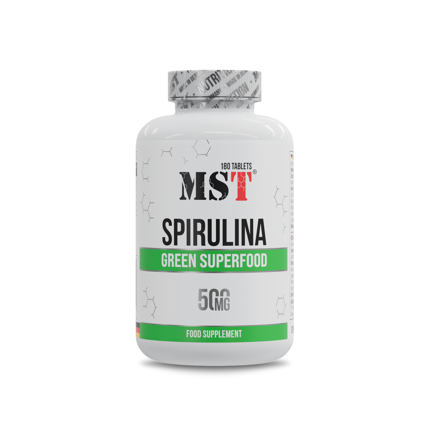 Спіруліна, MST Spirulina, 500 мг, 180 таблеток