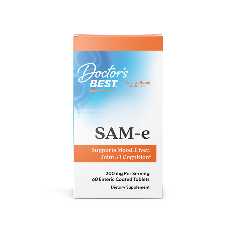 Аденозилметіонін (SAM-e), Doctor's Best SAM-e, 200 мг, 60 таблеток