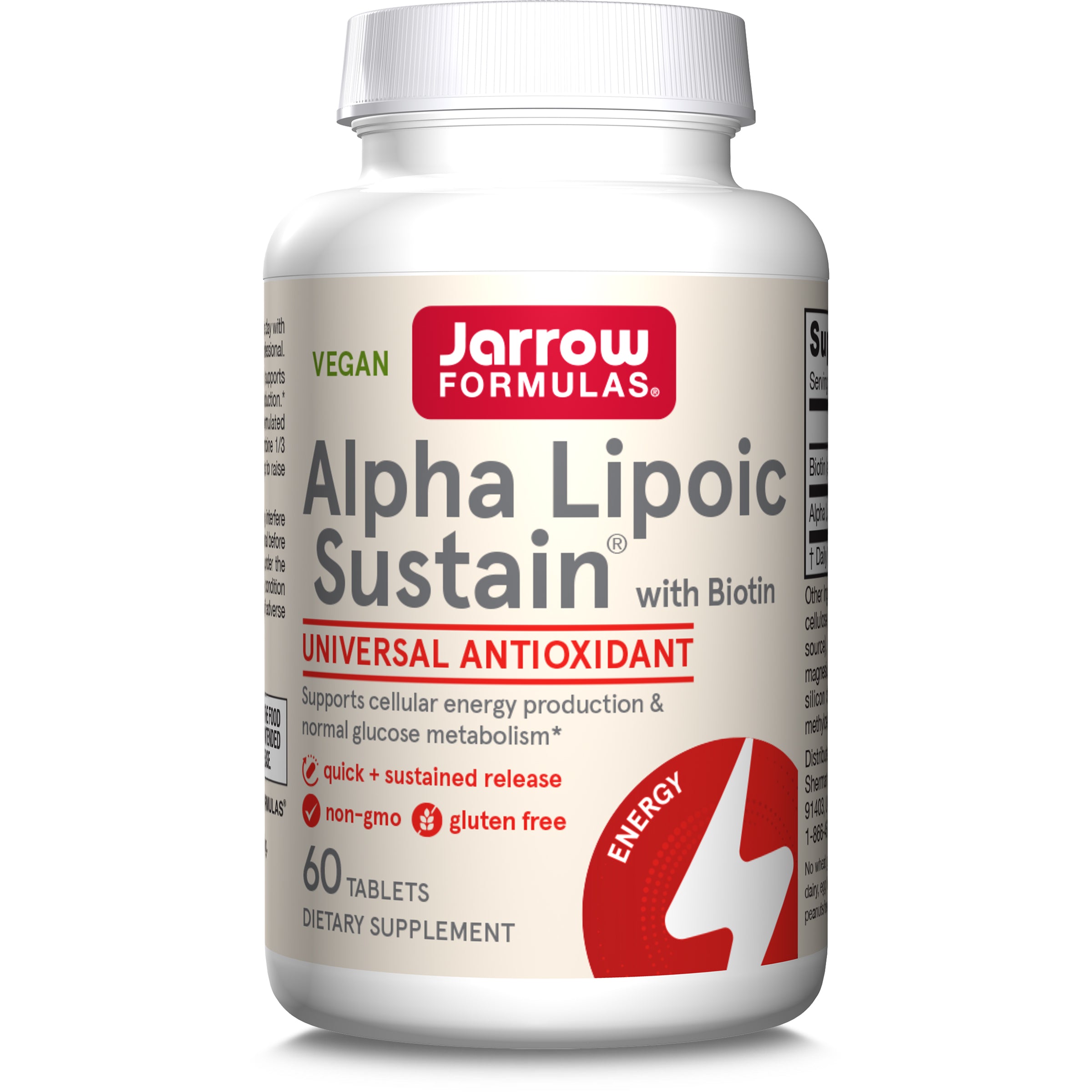 Альфа-ліпоєва кислота з біотином, Jarrow Formulas Alpha Lipoic Sustain, 300 мг, 60 таблеток