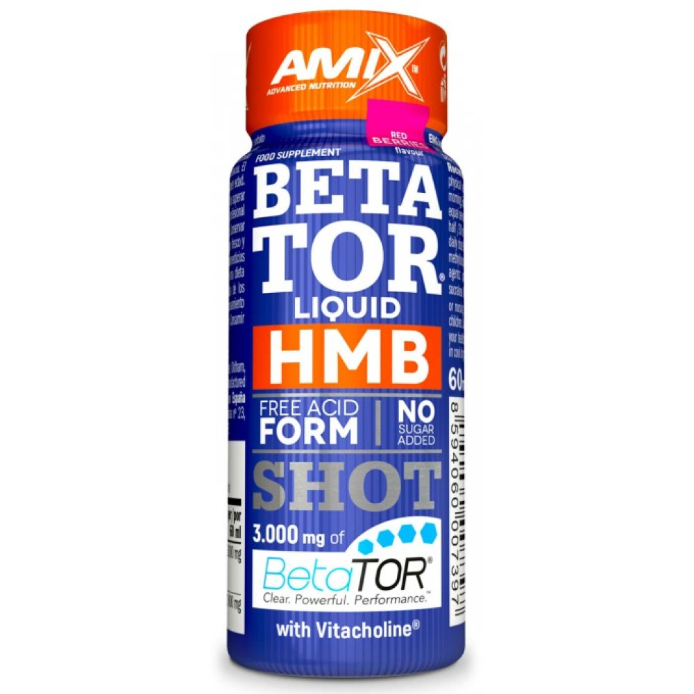 Бета-гідрокси-бета-метилбутират у рідкій формі, Amix BetaTOR LIQUID SHOT, 60 мл (Ягоди)