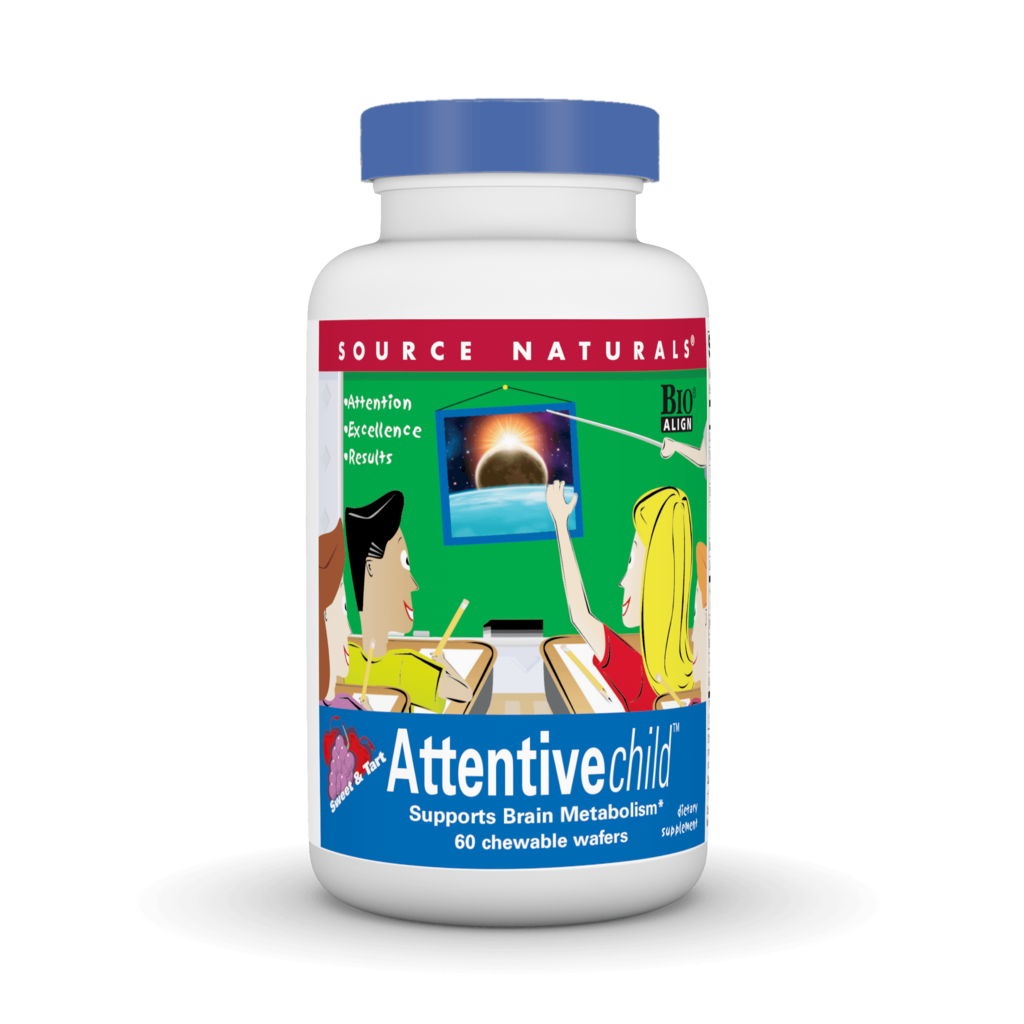 ДГК для уваги дітей, Source Naturals Attentive Child, 60 жувальних таблеток (Солодкий)