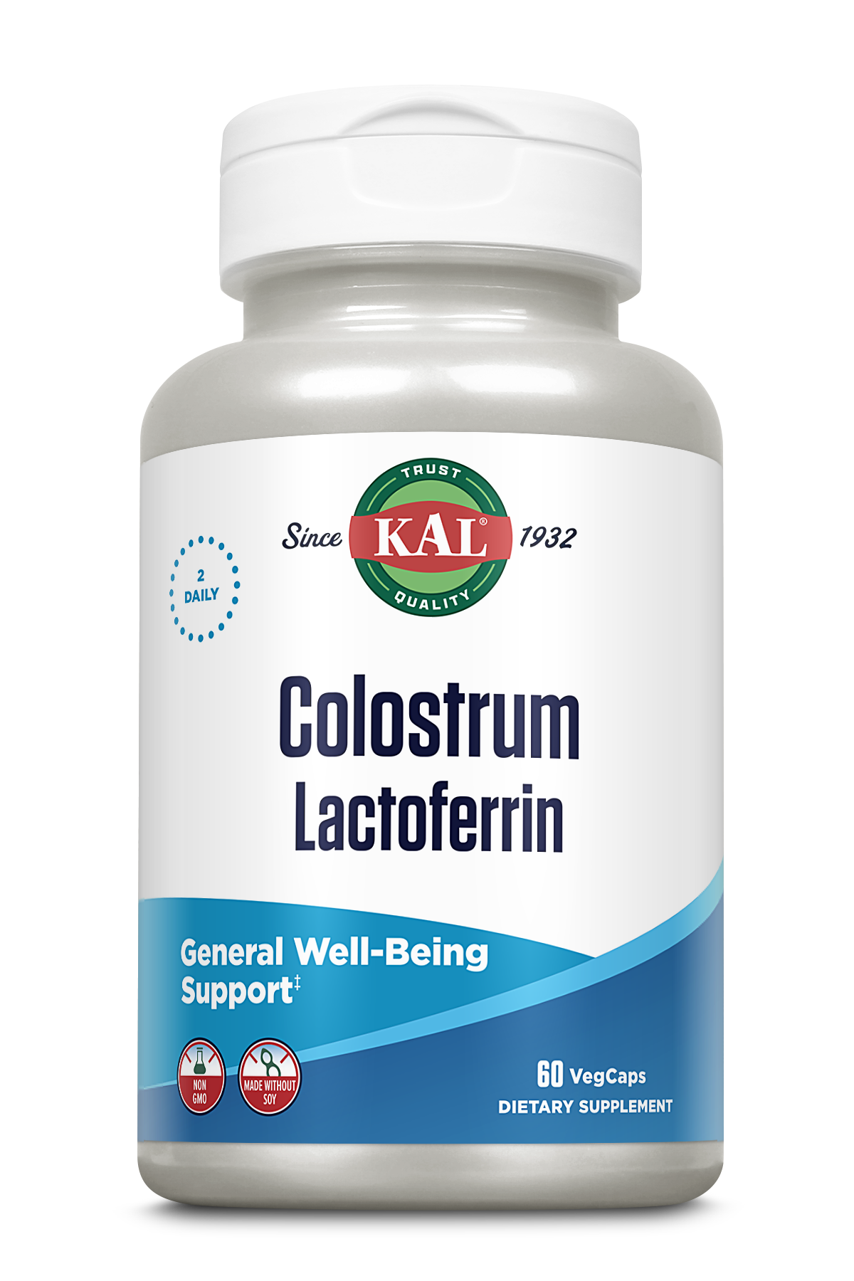 Молозиво та лактоферин, Kal Colostrum Lactoferrin, 60 вегетаріанських капсул