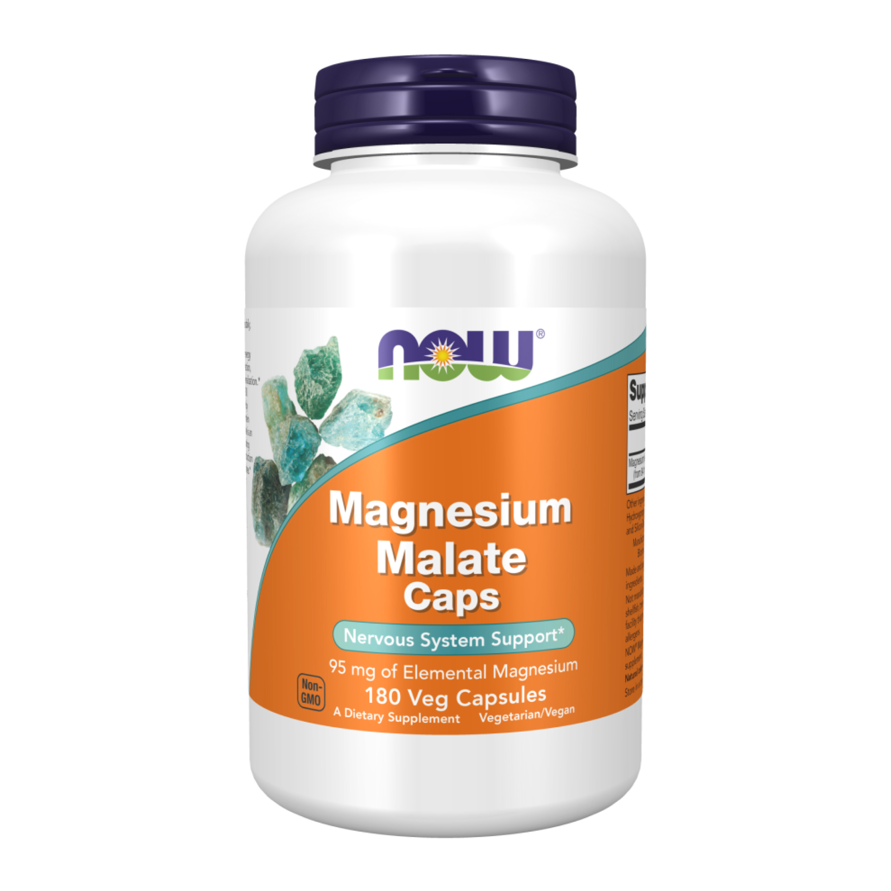 Магній малат, Now Foods Magnesium Malate Caps, 840 мг, 180 вегетаріанських капсул