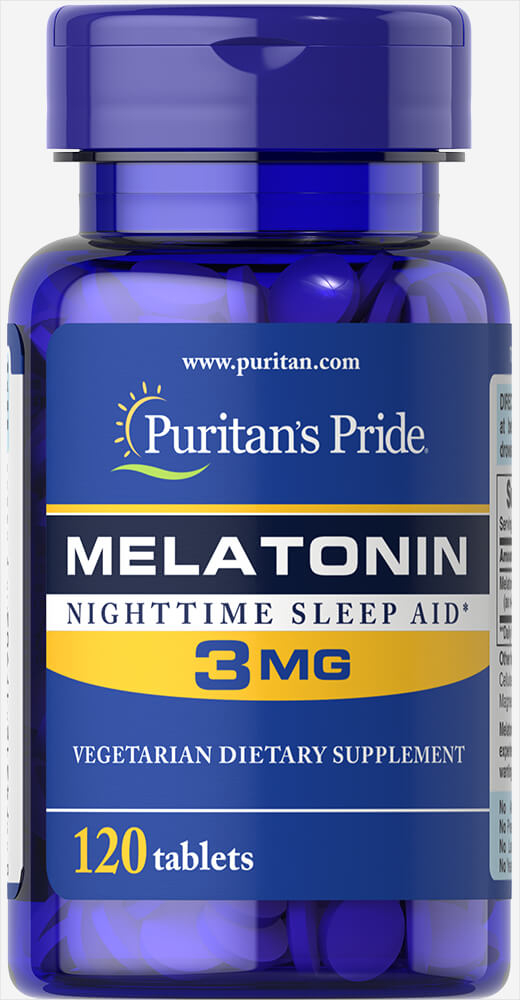 Мелатонін, Puritan's Pride Melatonin, 3 мг, 120 таблеток