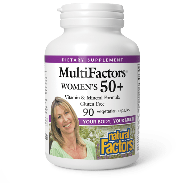Мультивітаміни для жінок 50+, MultiFactors, Women's 50+, Natural Factors, 90 вегетаріанських капсул
