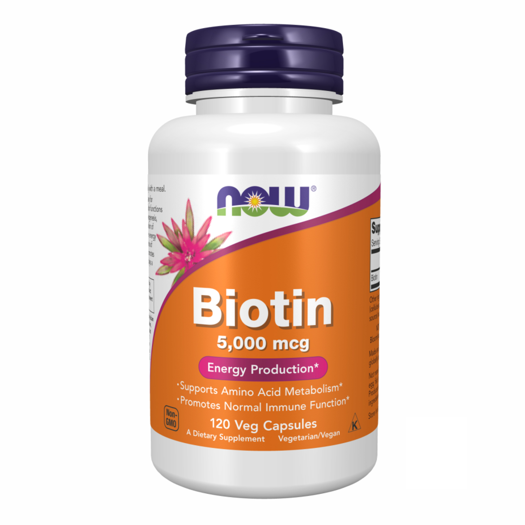 Біотин (вітамін B7), Now Foods Biotin 5000 mcg, 120 вегетаріанських капсул