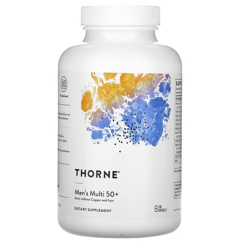 Мультивітаміни для чоловіків 50+, Thorne Research Men's Multi 50+, 180 капсул