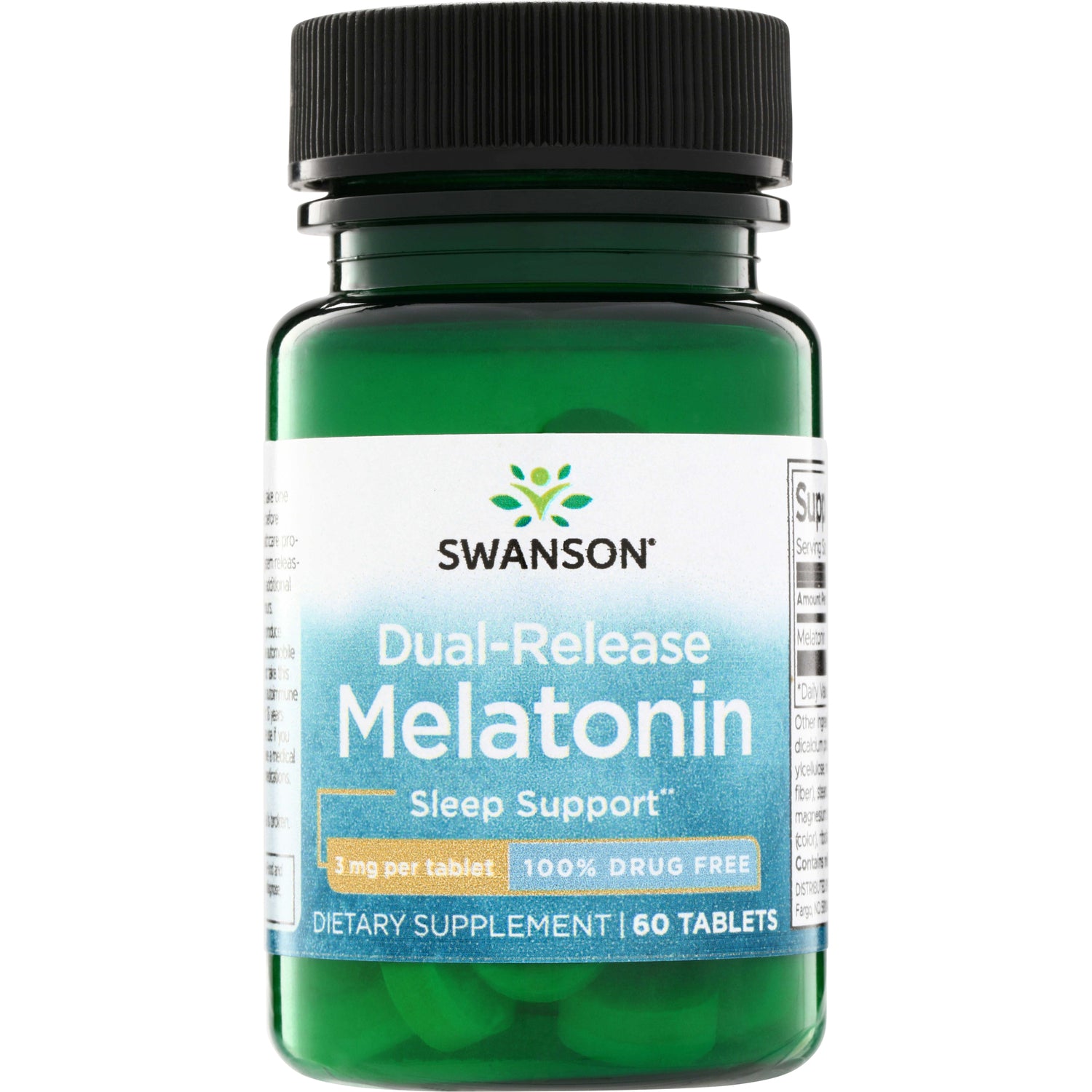 Мелатонін з подвійним вивільненням, Swanson Melatonin Dual-Release, 3 мг, 60 таблеток