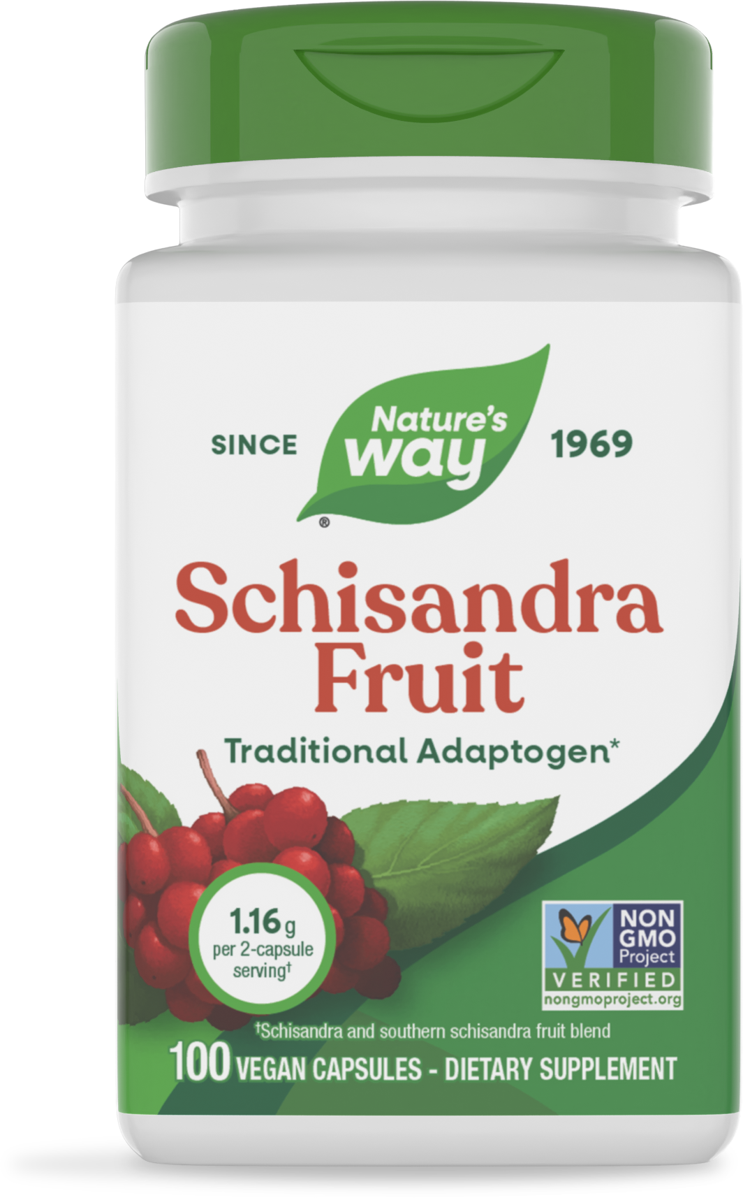 Лимонник китайський, Nature's Way Schisandra Fruit, 1160 мг, 100 вегетаріанських капсул