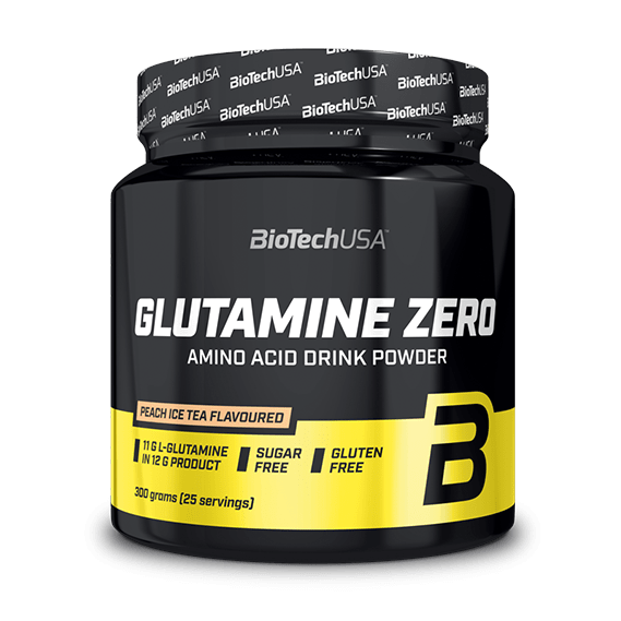 Глютамин, BioTech Glutamine Zero, 300 г (Персиковый холодный чай)