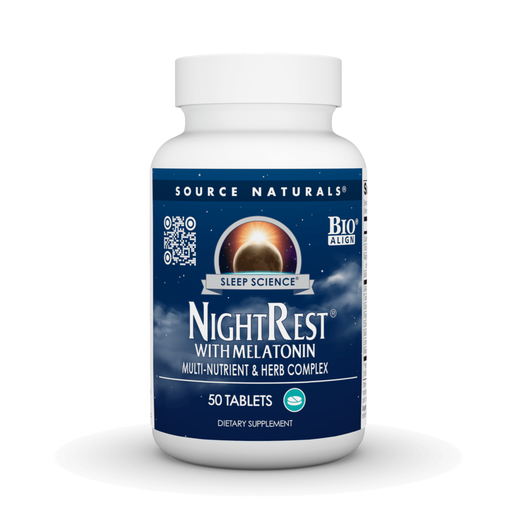 Комплекс для нормалізації сну з мелатоніном, Source Naturals NightRest with Melatonin, 50 таблеток
