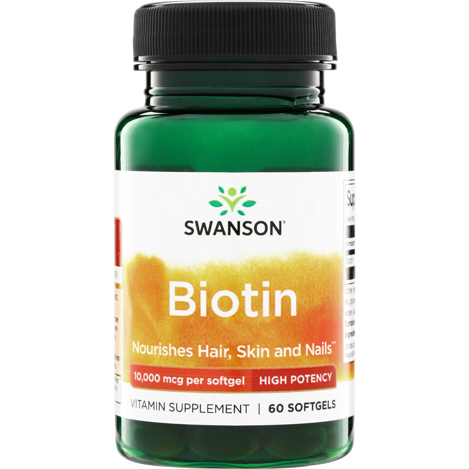 Біотин, Swanson Biotin High Potency, 10000 мкг, 60 м'яких капсул