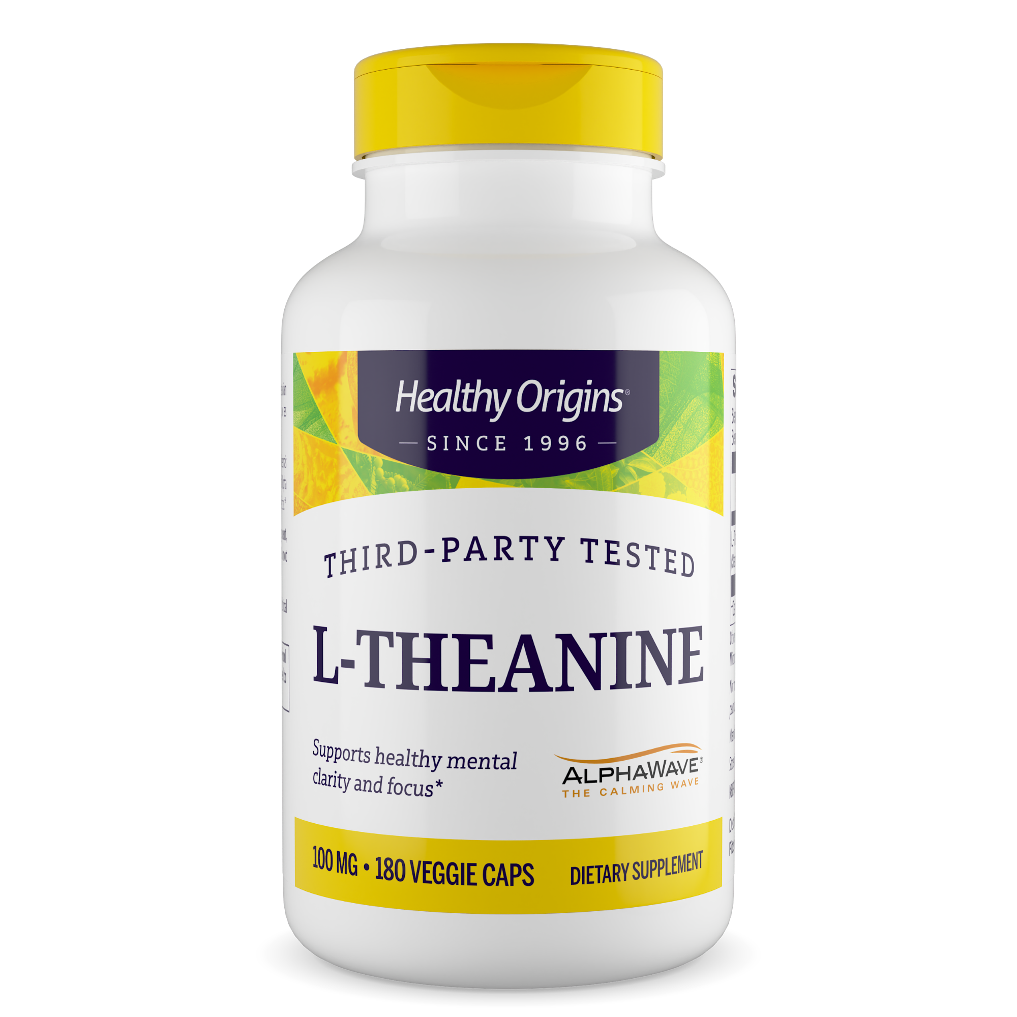 L-теанін, Healthy Origins L-Theanine, 100 мг, 180 вегетаріанських капсул