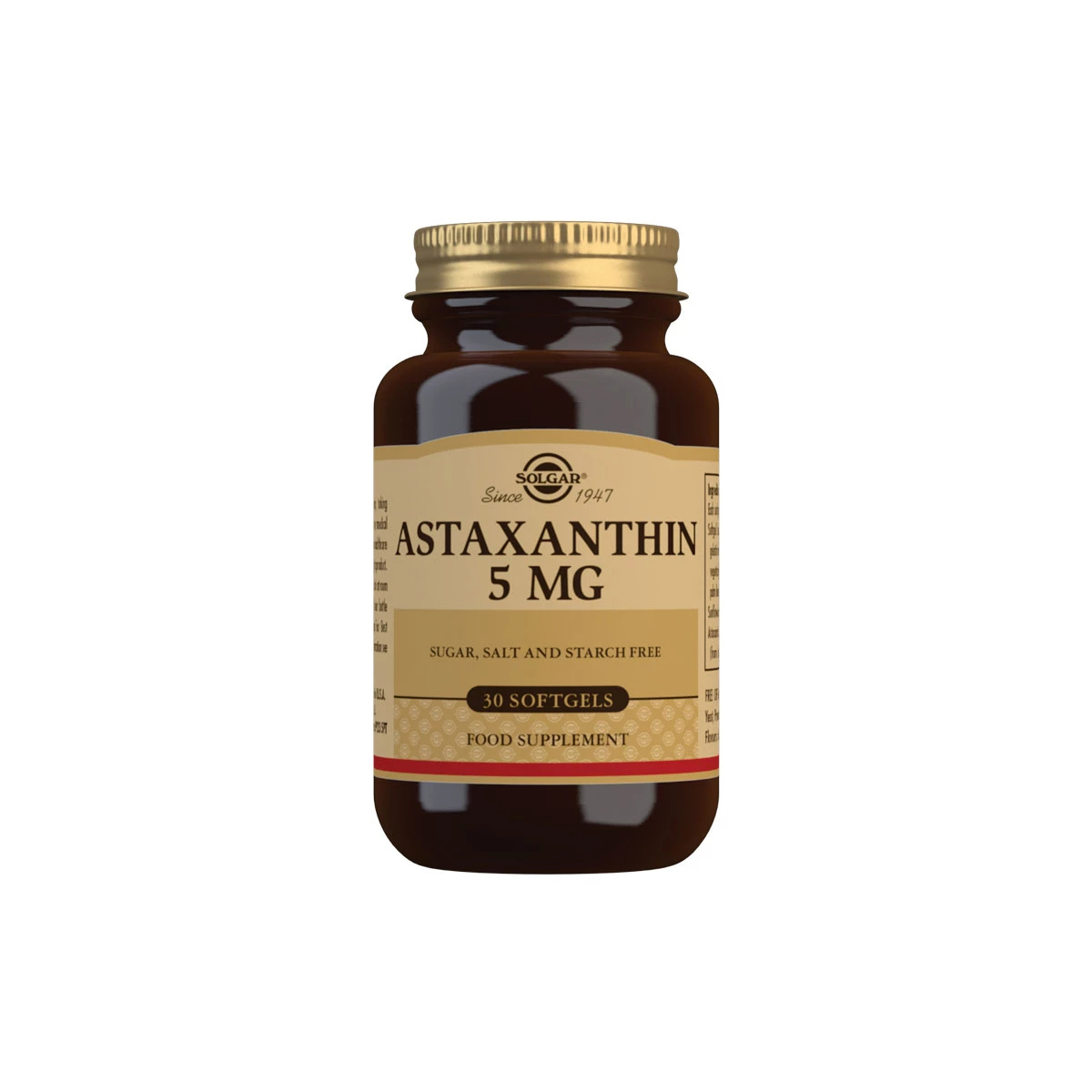 Астаксантин, 5 мг, Natural Astaxanthin, Solgar, 30 желатинових капсул