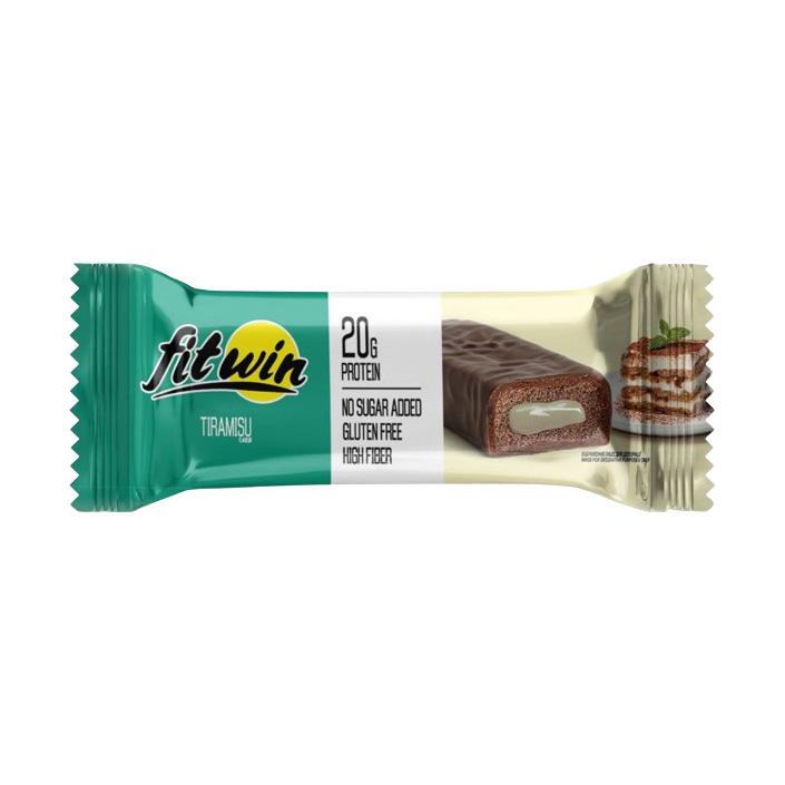 Протеїновий батончик без цукру, Fitwin Bar No Sugar Added, 60 г (Тірамісу)