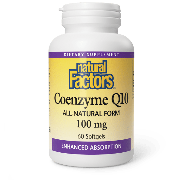 Коензим Q10, 100 мг, Coenzyme Q10, Natural Factors, 60 гелевих капсул