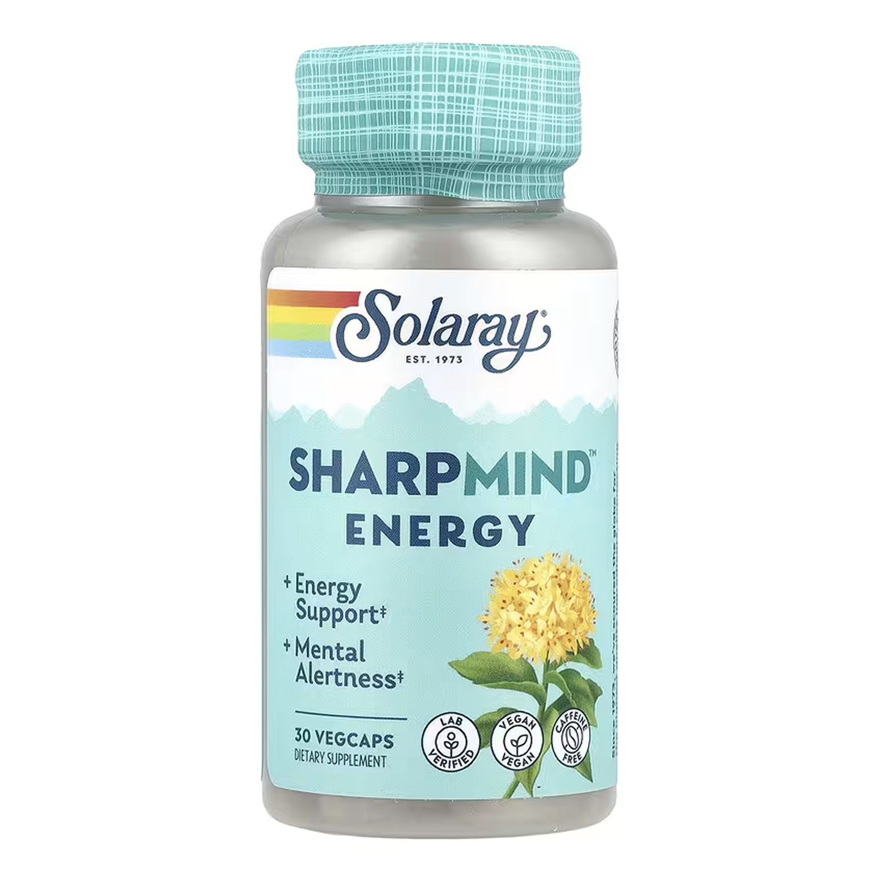 Ноотропи для енергії, Solaray SharpMind Nootropics Energy, 30 вегетаріанських капсул