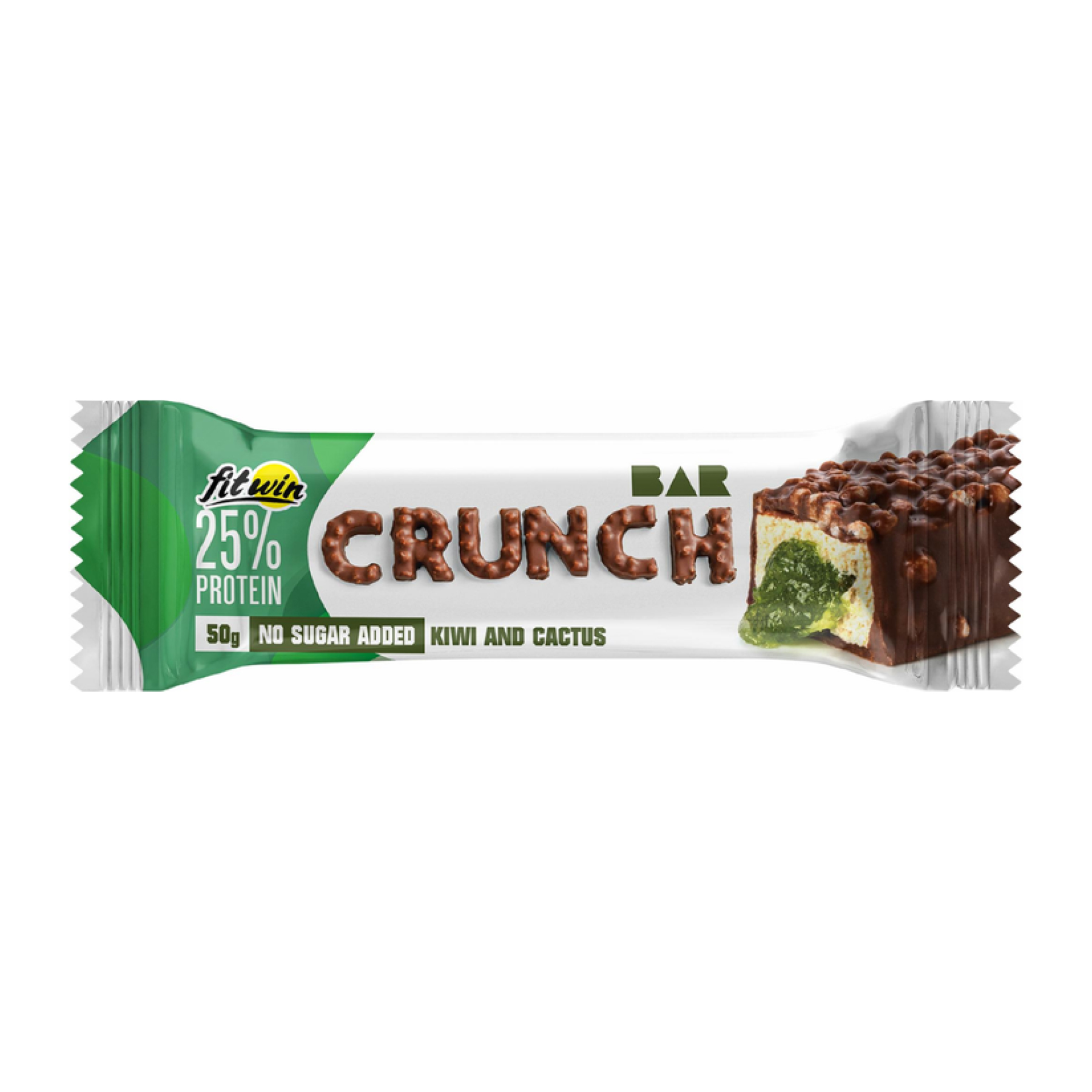 Протеїновий батончик, FitWin Crunch Bar, 12 шт. по 50 г.  (Ківі та кактус)
