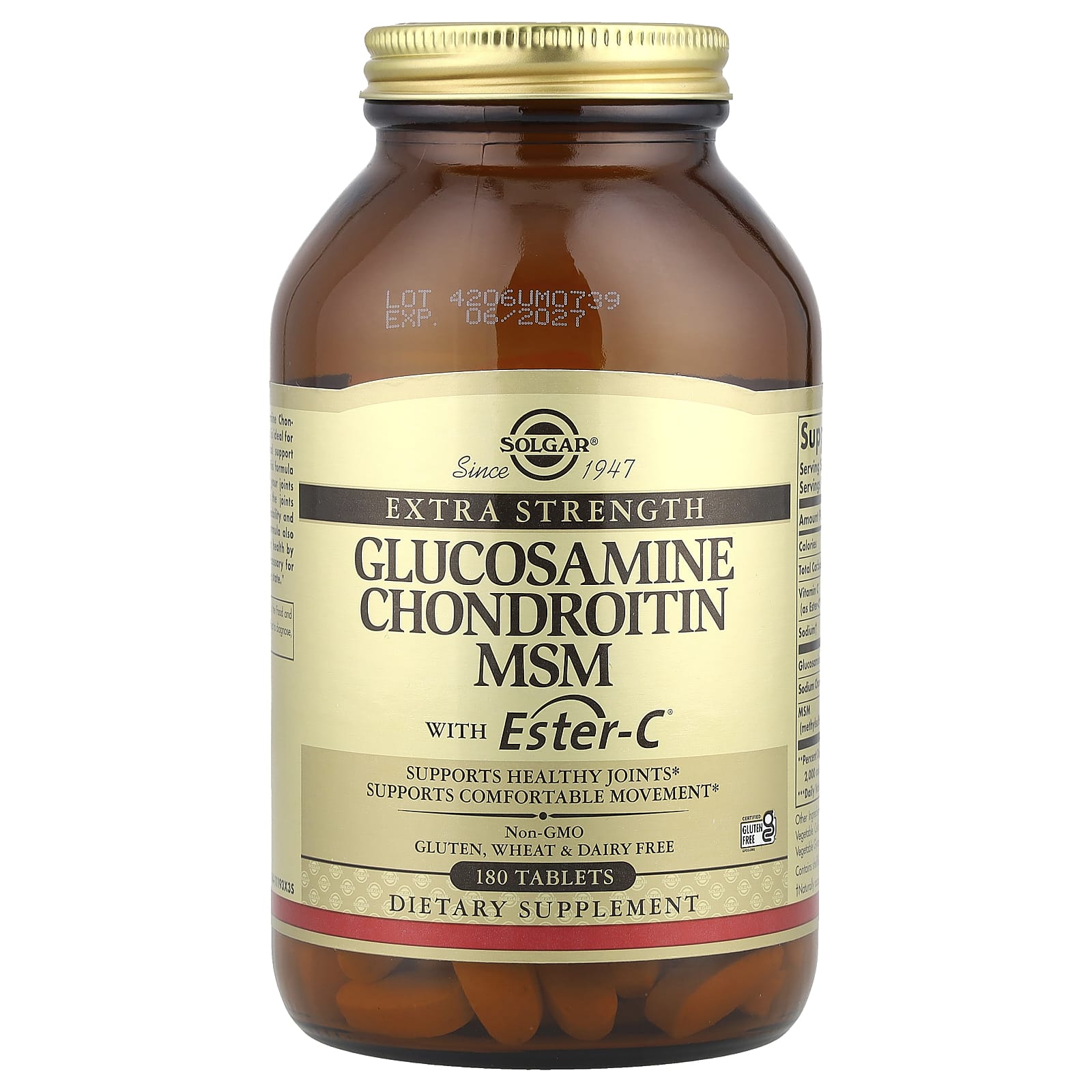 Глюкозамін, хондроїтин, метилсульфонілметан з Естер-C, Solgar Glucosamine Chondroitin MSM With Ester-C, 180 таблеток