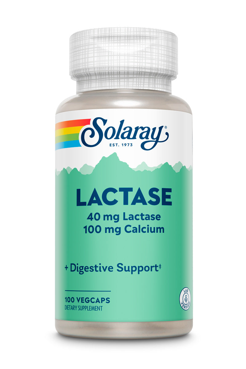 Лактаза, Solaray Lactase 40mg, 100 вегетаріанських капсул