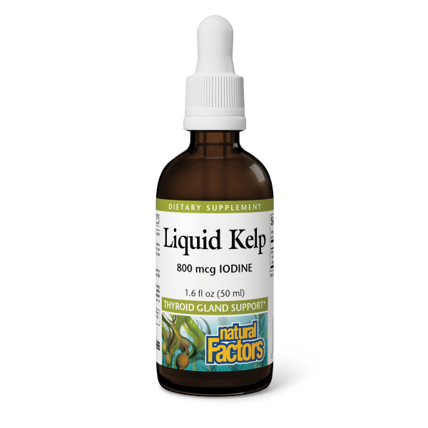 Йод з ламінарії, Natural Factors Liquid Kelp, 800 мкг, 50 мл