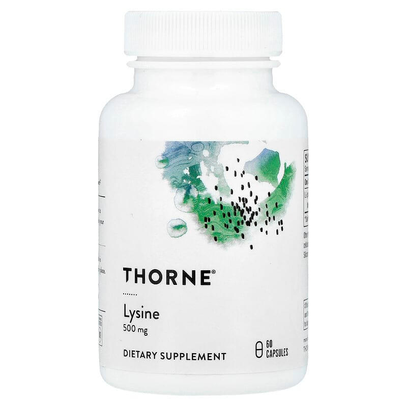 L-Лізин, Thorne Research L-Lysine, 500 мг, 60 вегетаріанських капсул