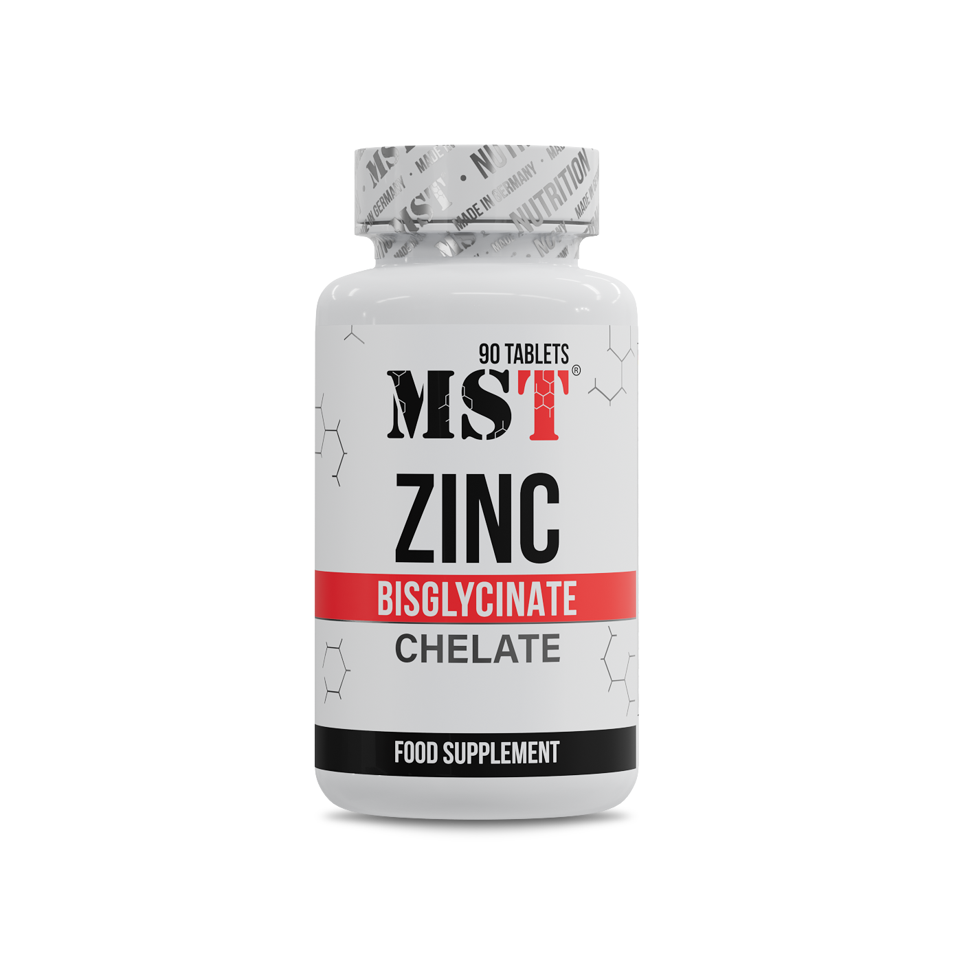 Цинк бісгліцинат хелат, MST Zinc Bisglycinate Chelate, 25 мг, 90 таблеток