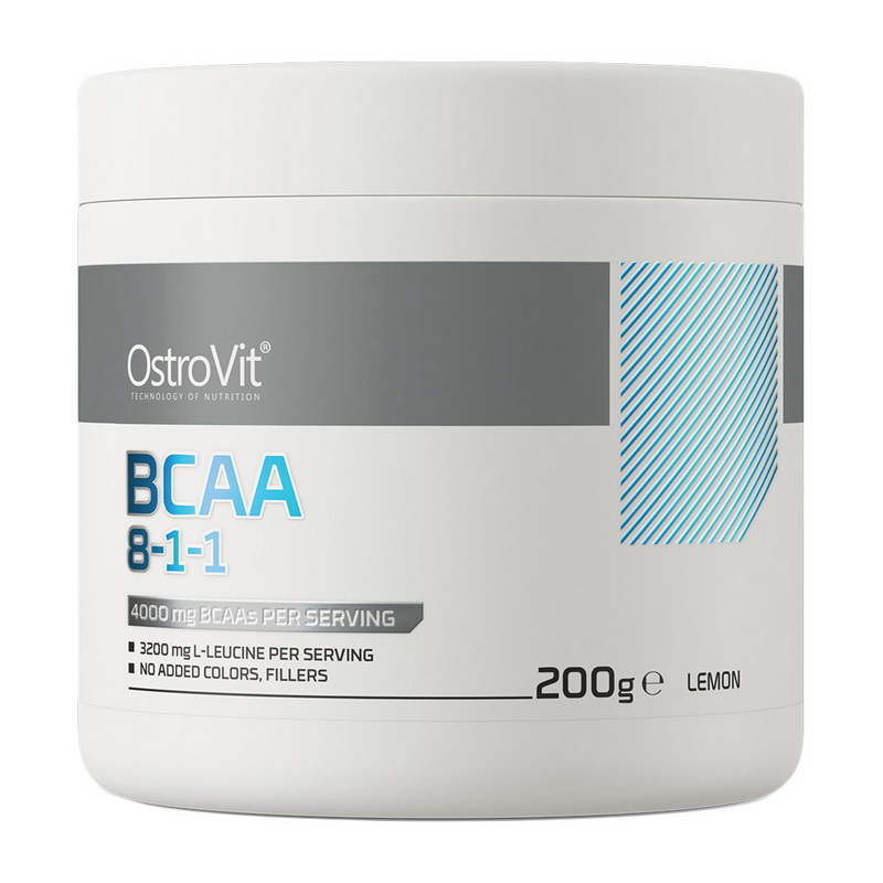 Амінокислоти BCAA, OstroVit BCAA 8-1-1, 200 г (Лимон)
