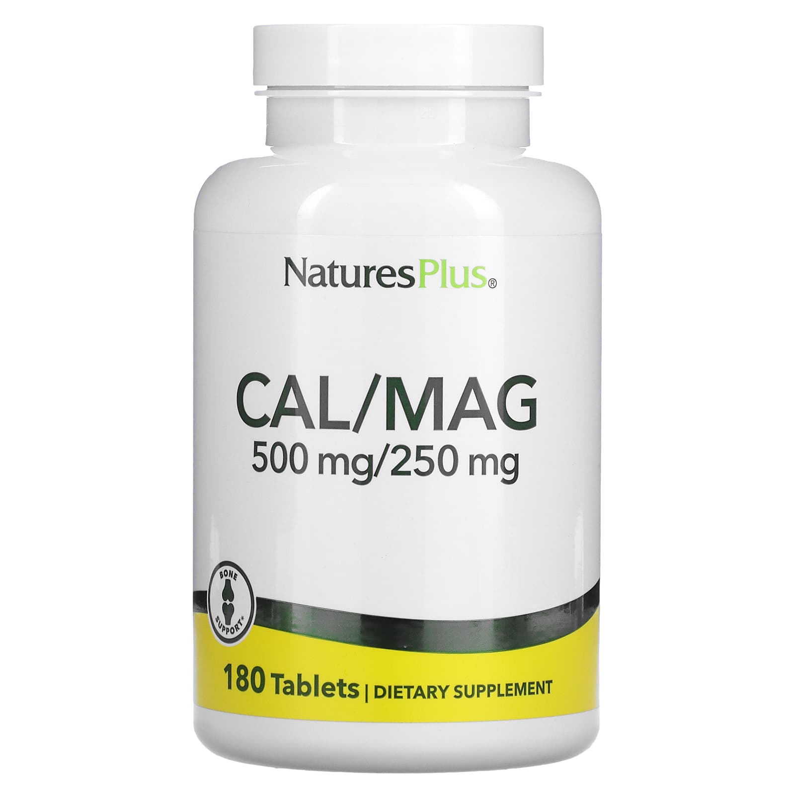Кальцій та магній, Natures Plus Cal / Mag, 500/250 мг, 180 таблеток