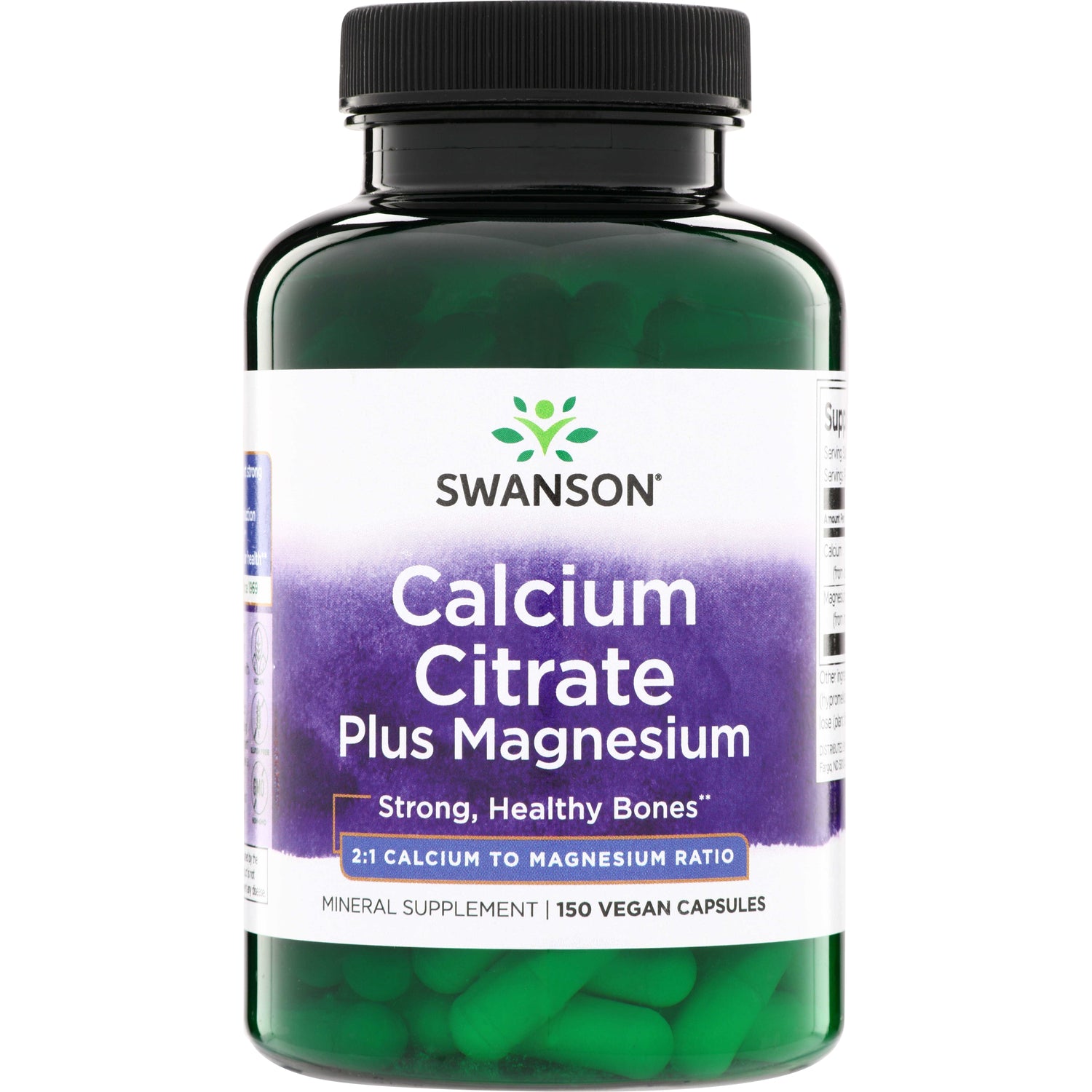 Кальцій та магній, Swanson Calcium Citrate Plus Magnesium, 150 капсул