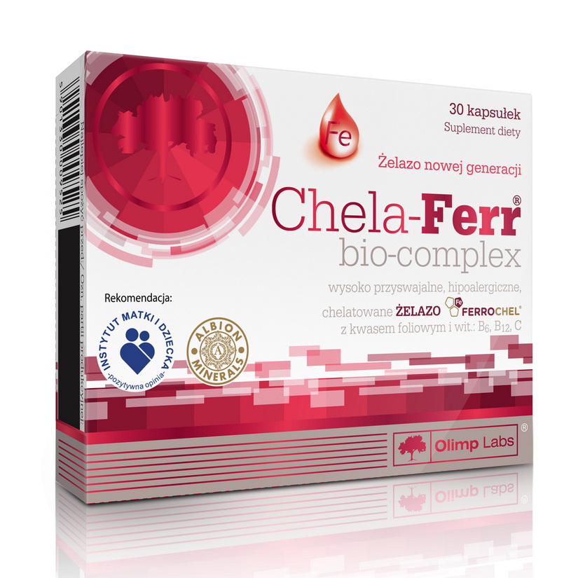 Залізо для здоров'я еритроцитів, Olimp Nutrition Chela-Ferr Bio-Complex, 30 капсул