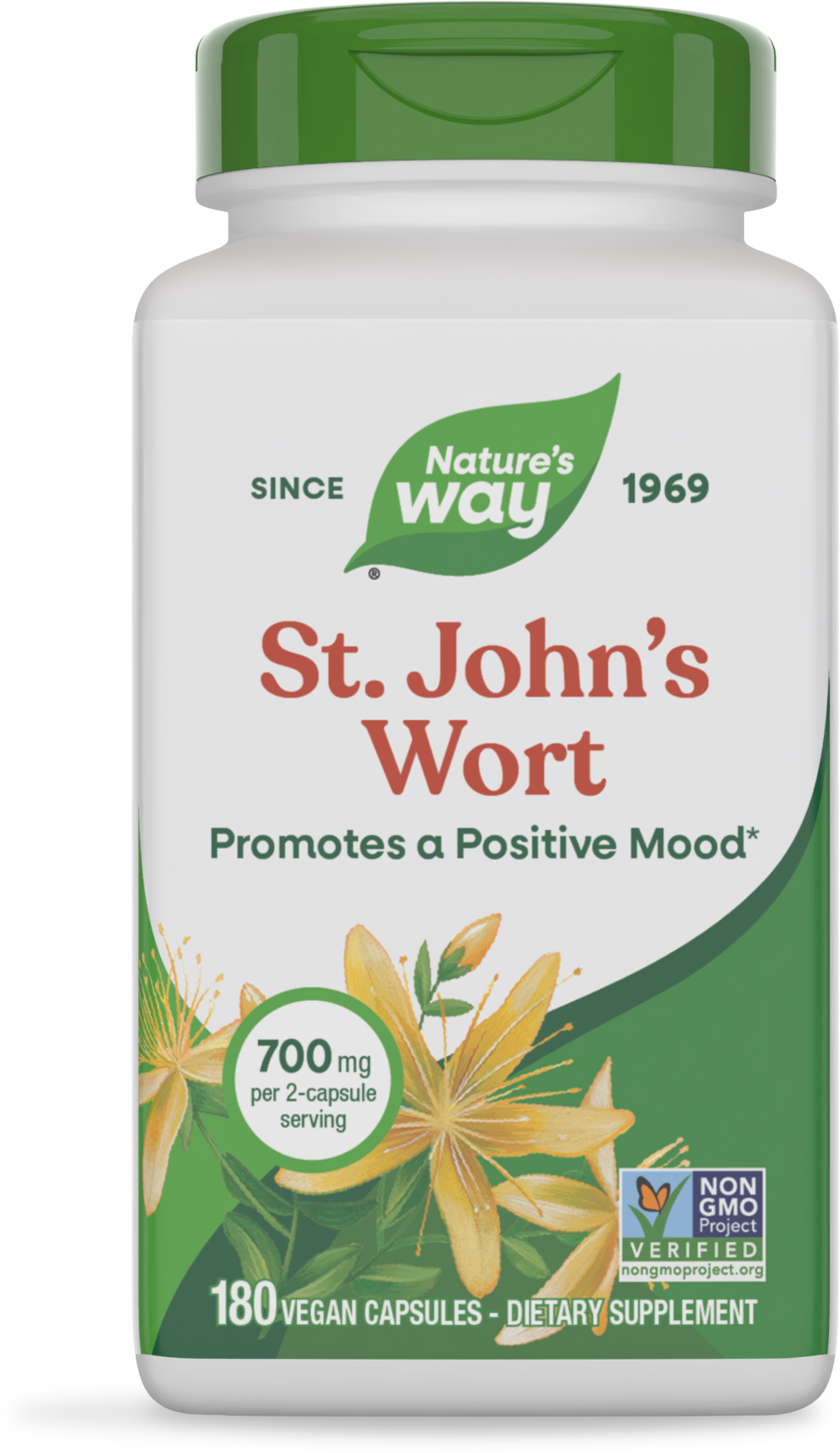 Звіробій, Nature's Way St. John's Wort Herb, 350 мг, 180 вегетаріанських капсул