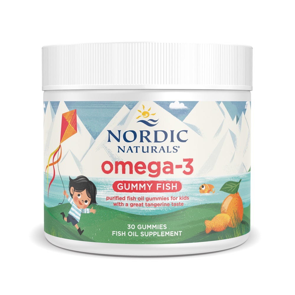 Омега-3 для дітей, Nordic Naturals Nordic Omega-3 Gummy Fish, 124 мг, 30 жувальних цукерок (мандарин)