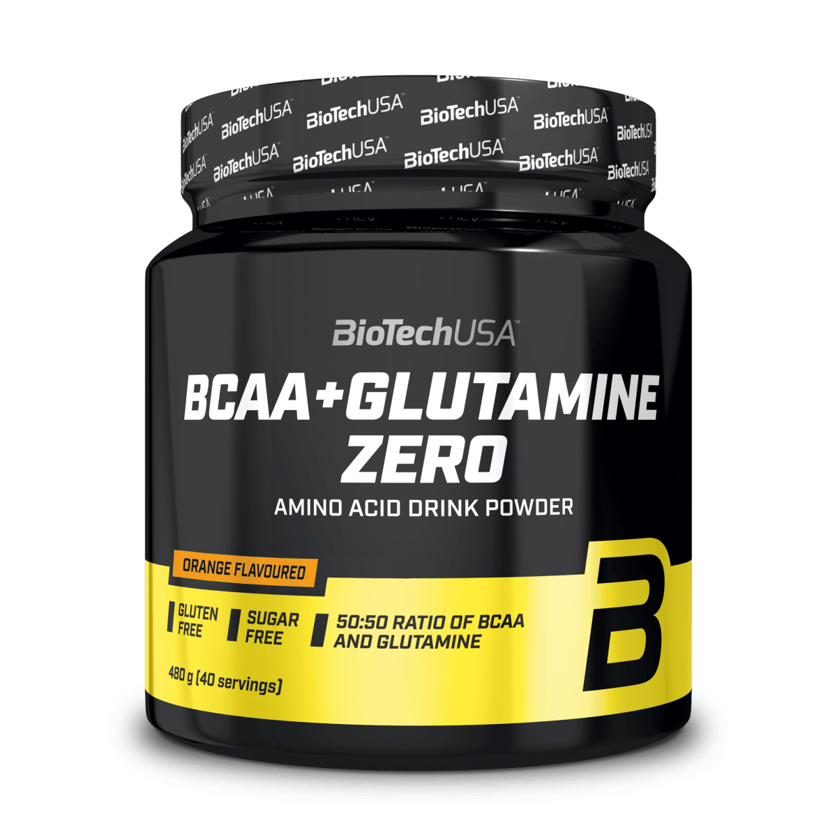 Аминокислоты BCAA и глютамин, BioTech BCAA + Glutamine ZERO, 480 г (Апельсин)