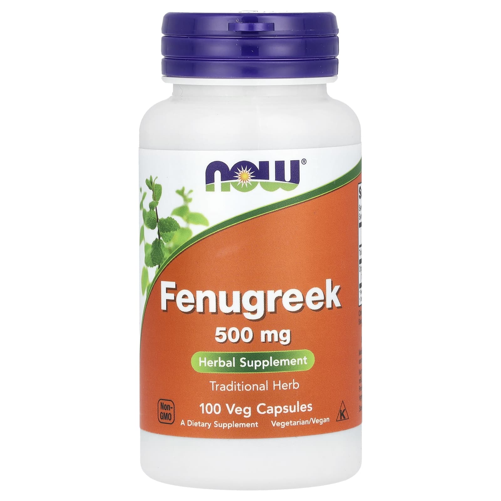 Пажитник, Now Foods Fenugreek, 500 мг, 100 вегетаріанських капсул