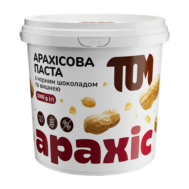 Арахісова паста, TOM peanut butter peanut butter (Чорний шоколад з вишнею)