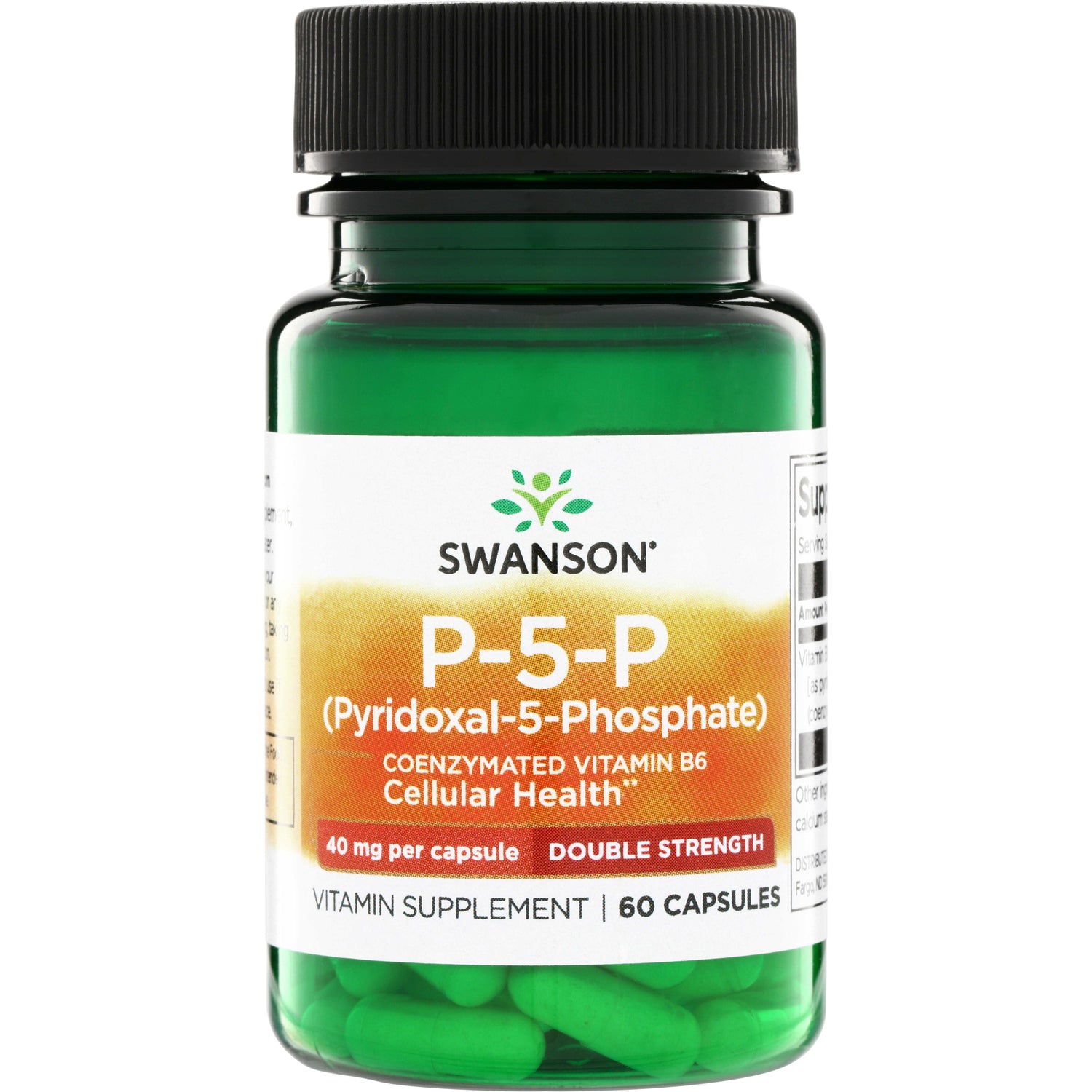 Піридоксаль-5-фосфат (вітамін B6), Swanson P-5-P Double Strength, 40 мг, 60 капсул