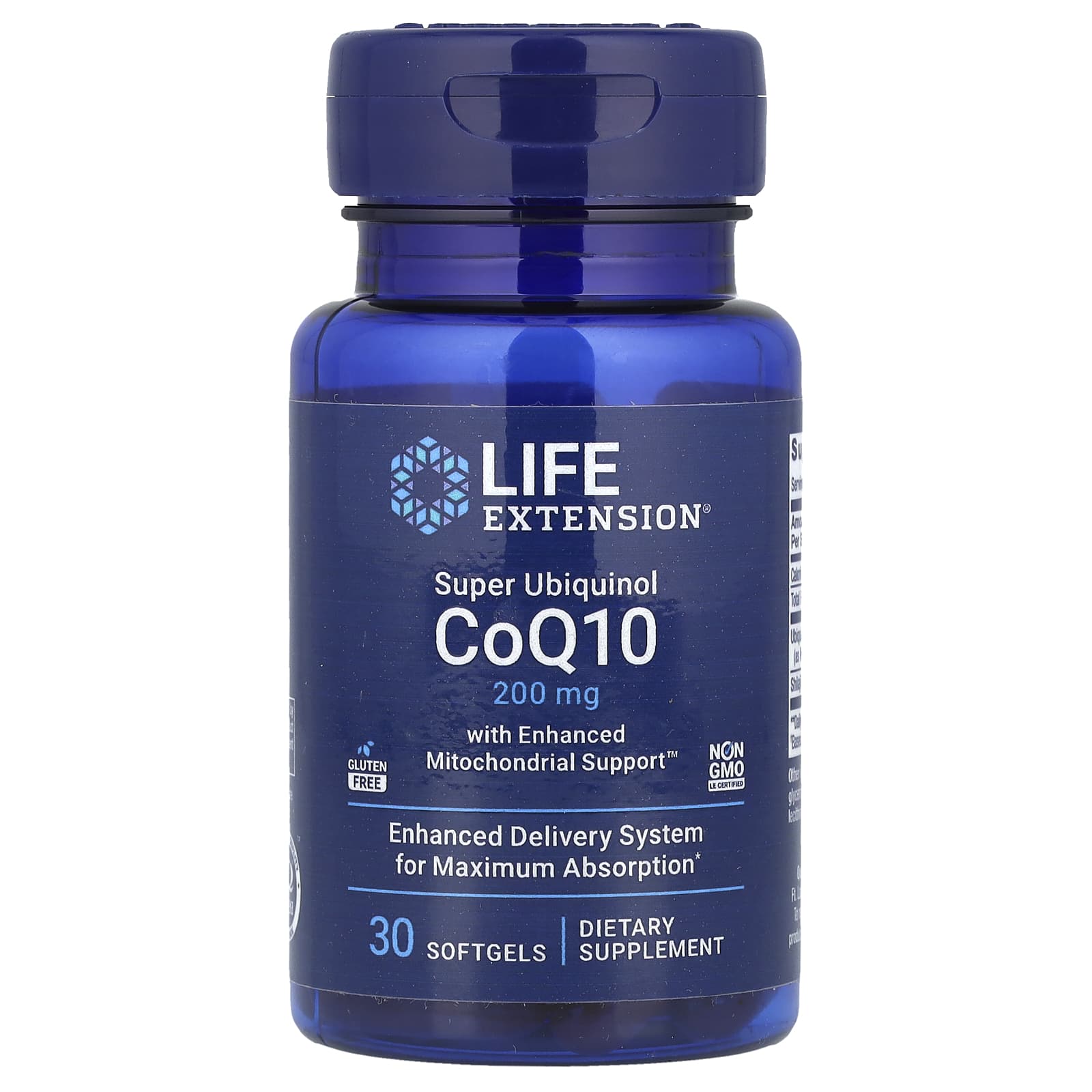Коензим Q10 убіхінол, Life Extension Super Ubiquinol CoQ10, 200 мг, 30 капсул