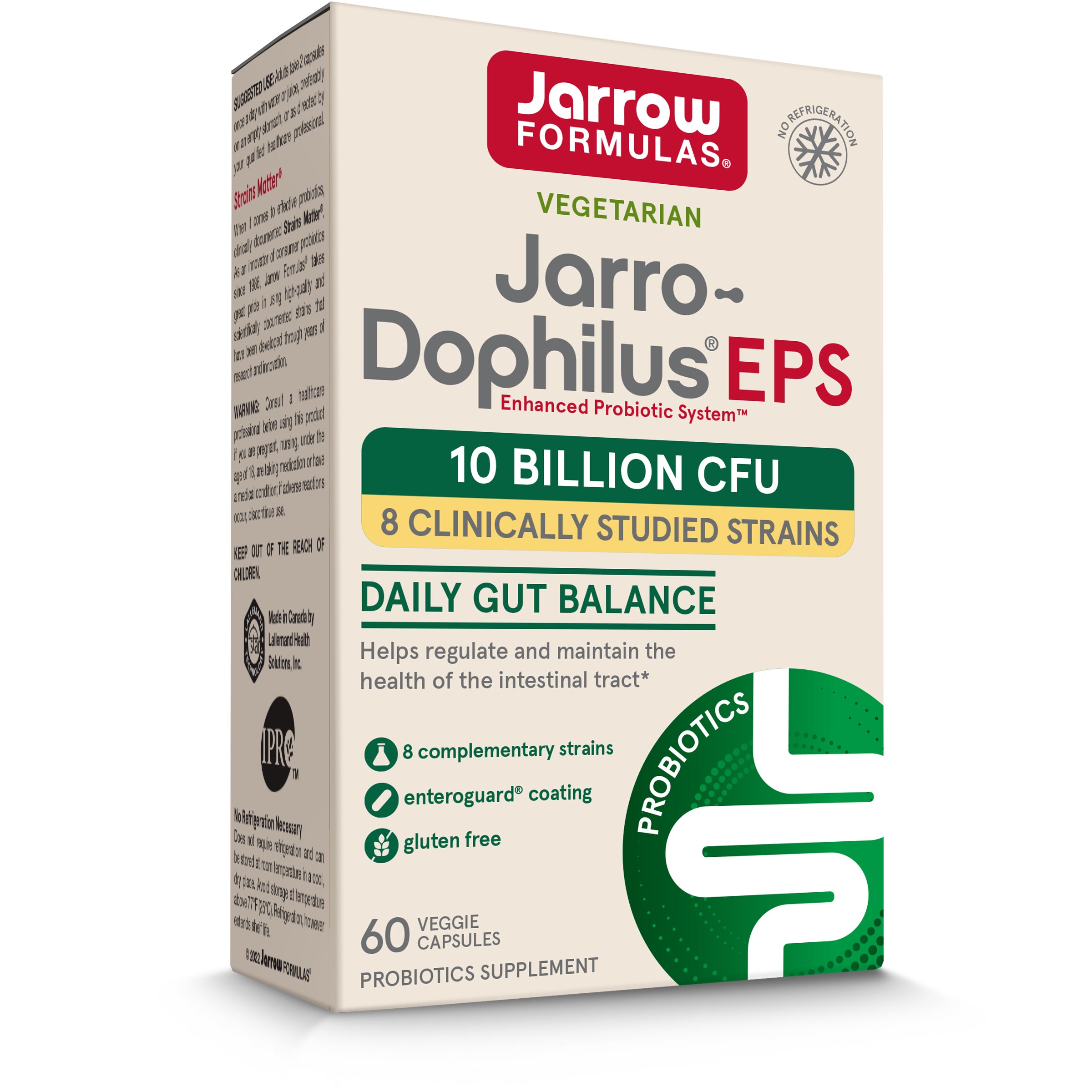 Пробіотики, Jarrow Formulas Jarro-Dophilus EPS, 5 млрд КУО, 60 вегетаріанських капсул