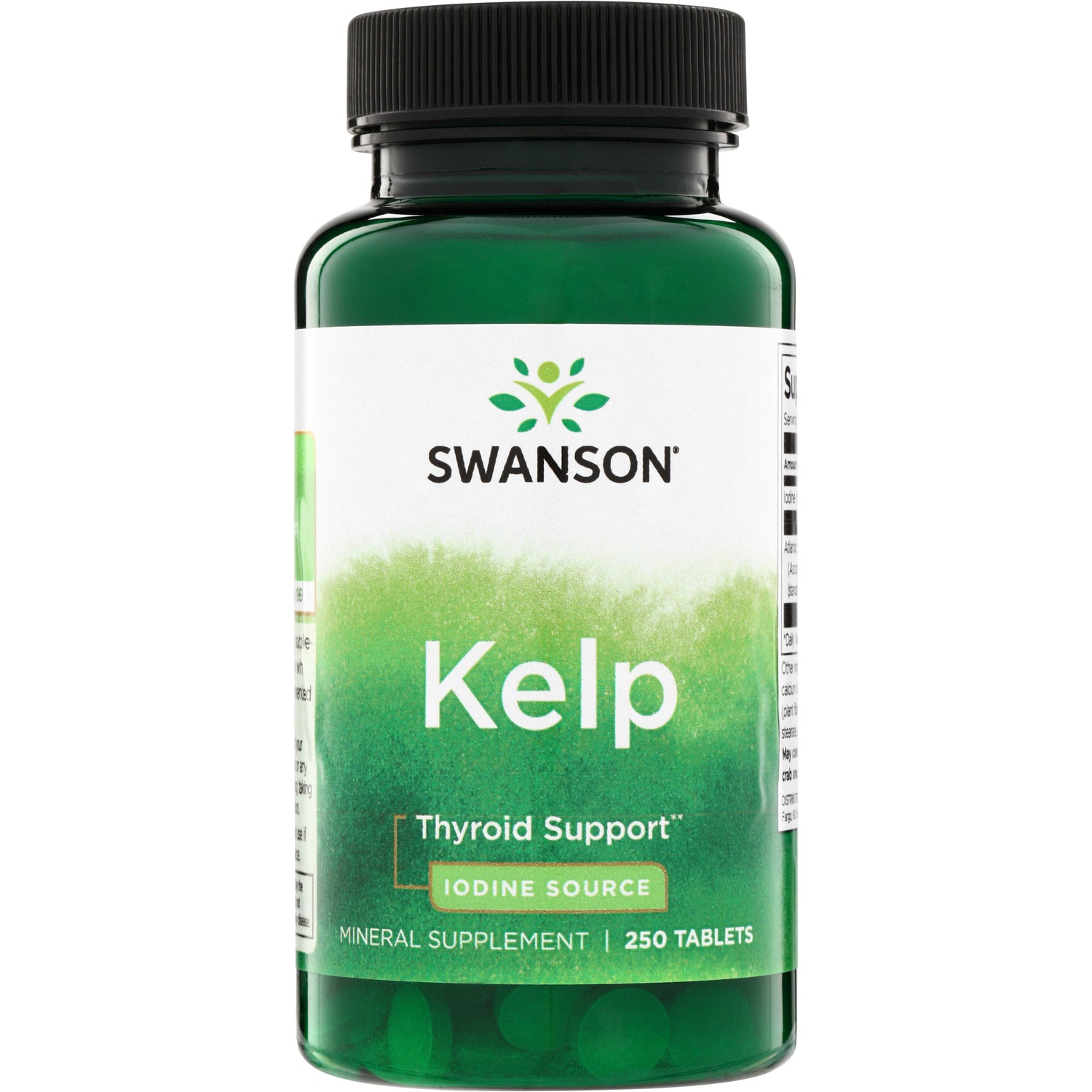 Йод з морських водоростей, Swanson Kelp Iodine Source, 225 мкг, 250 таблеток