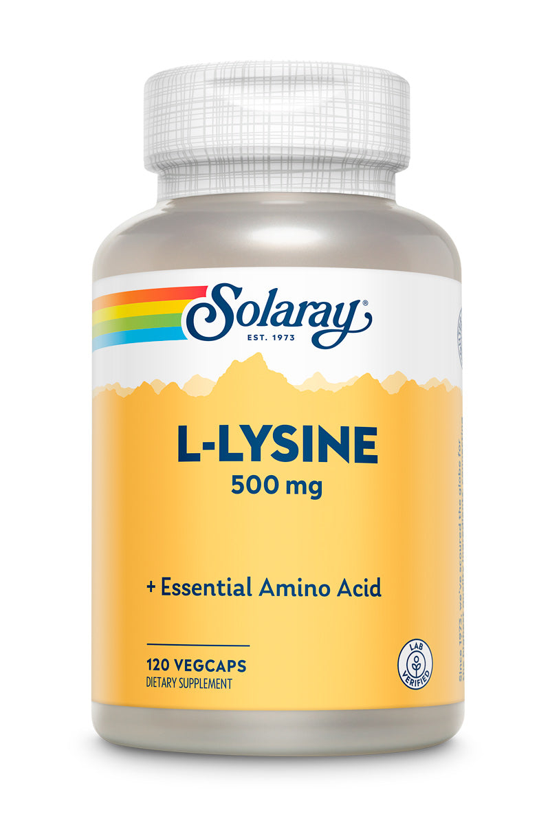 L-лізин, L-Lysine, Solaray, 500 мг, 120 вегетаріанських капсул